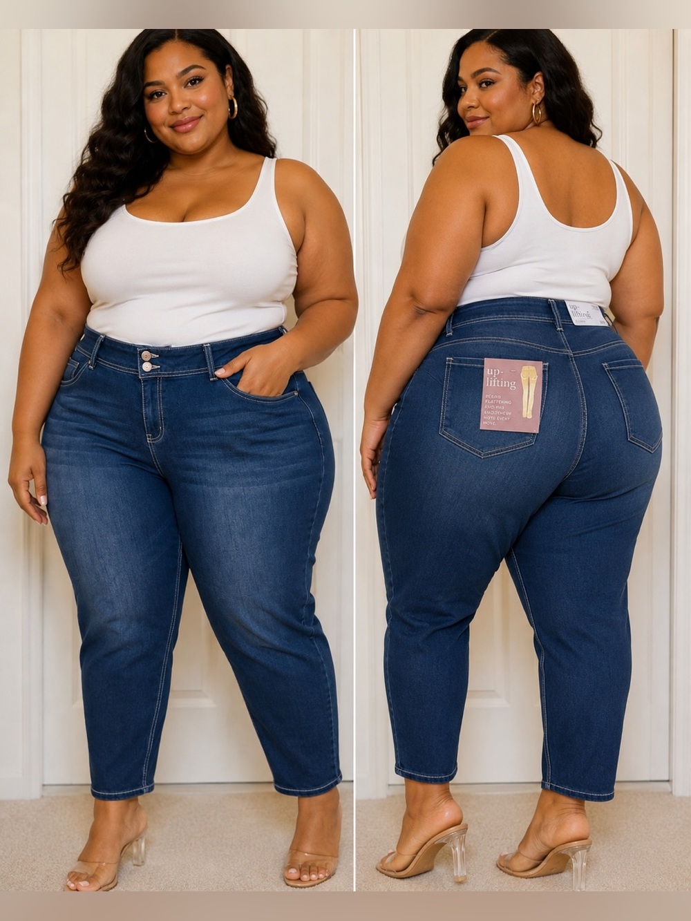 NWT Cato Blue Denim flattering uplift stretchy Jeans size 22w